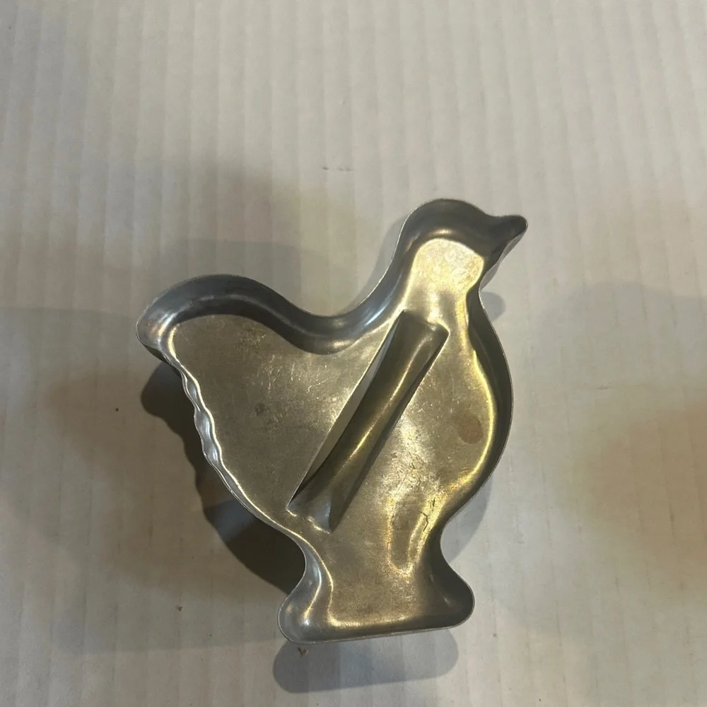 Set of 3 Vintage Metal Cookie Cutters Set of chicken lion and shamrock whimsical